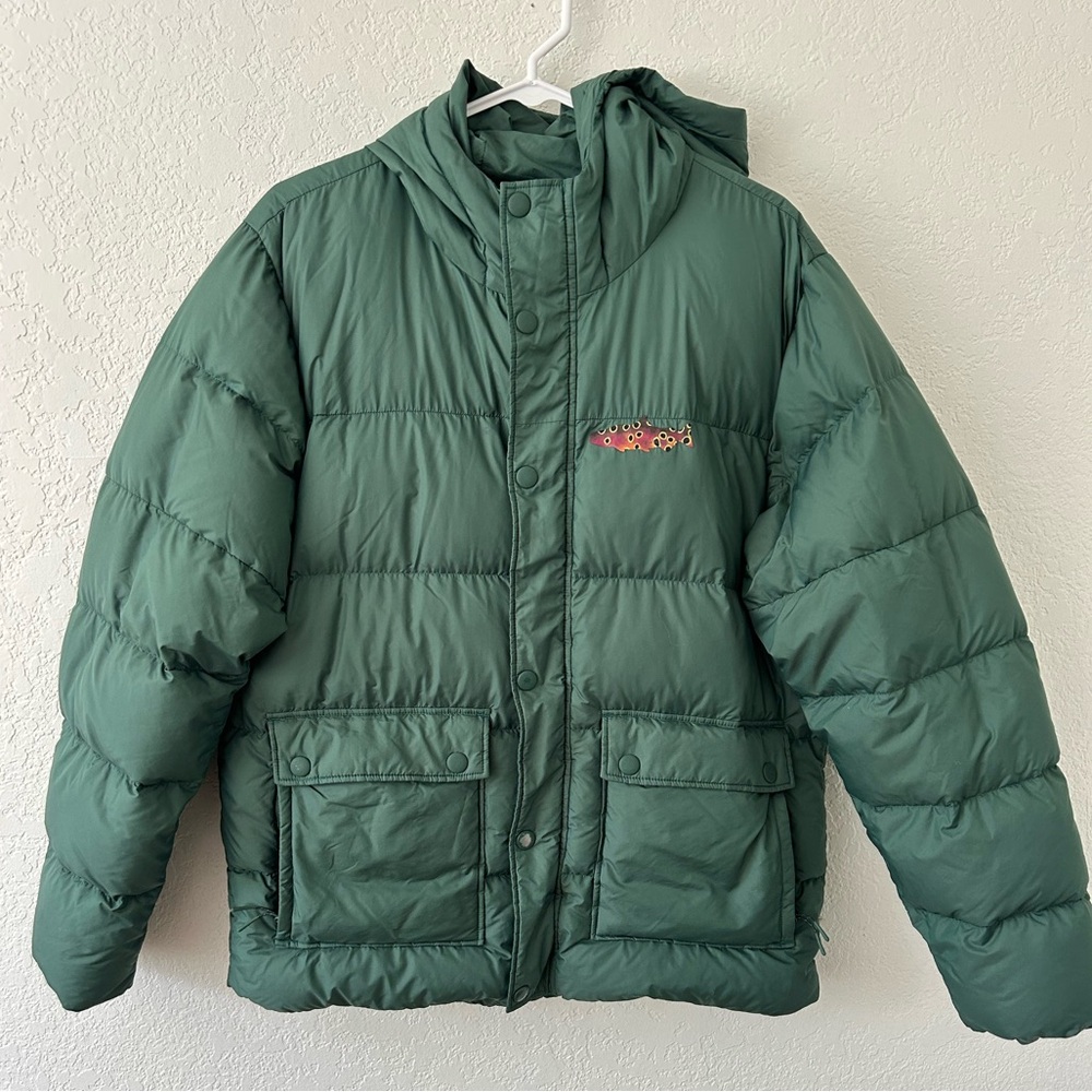 Green Prana Hooded Puffer Jacket